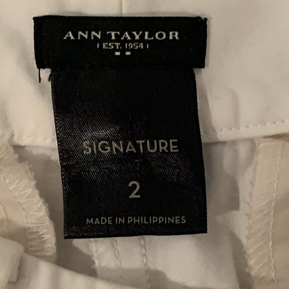 Ann Taylor Factory Signature White Straight Leg Cropped Pant Sz 2 #117D - Picture 6 of 7